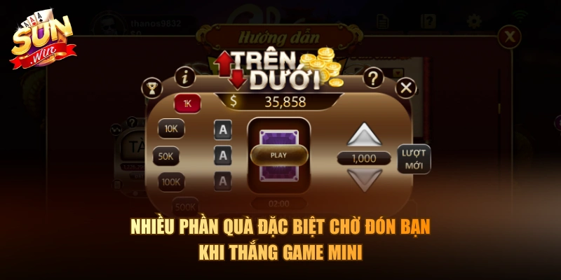 Nhiều phần quà đặc biệt chờ đón bạn khi thắng game mini
